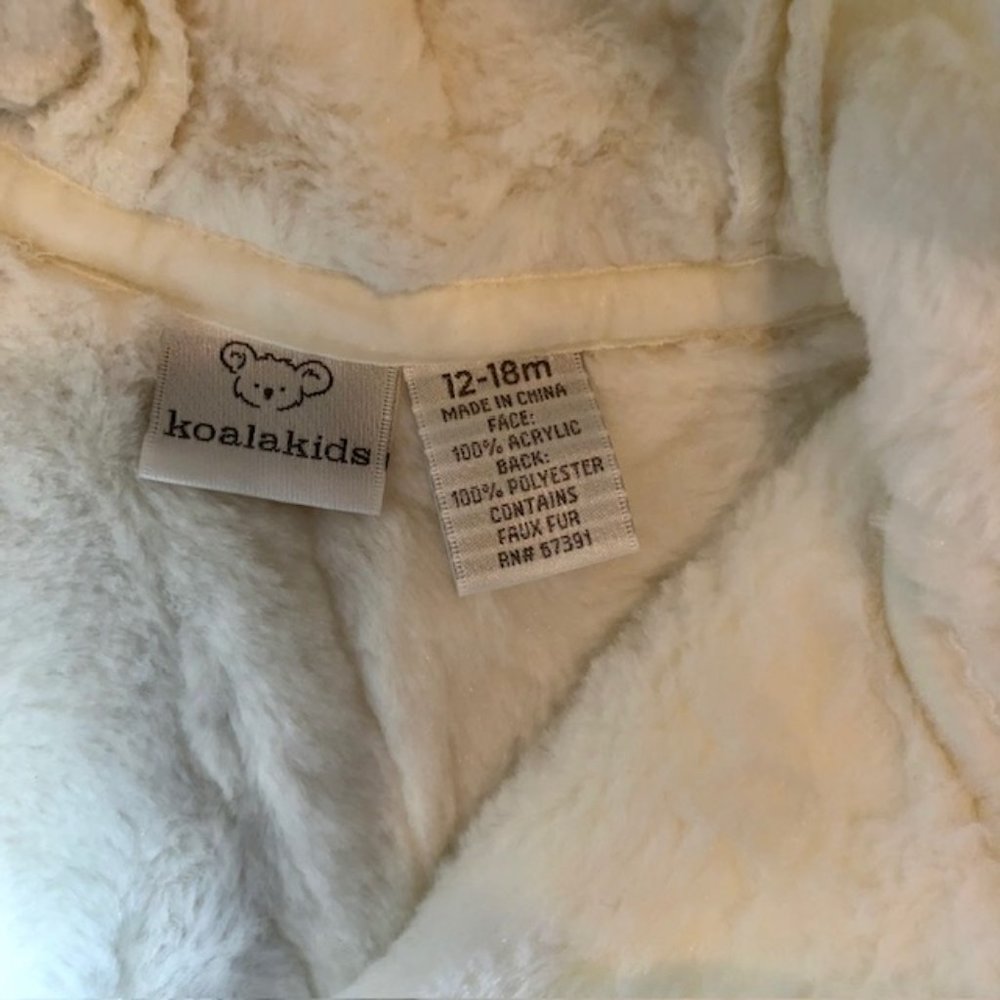 Winter White Knit Coat Size 12-18M - Picture 3 of 4